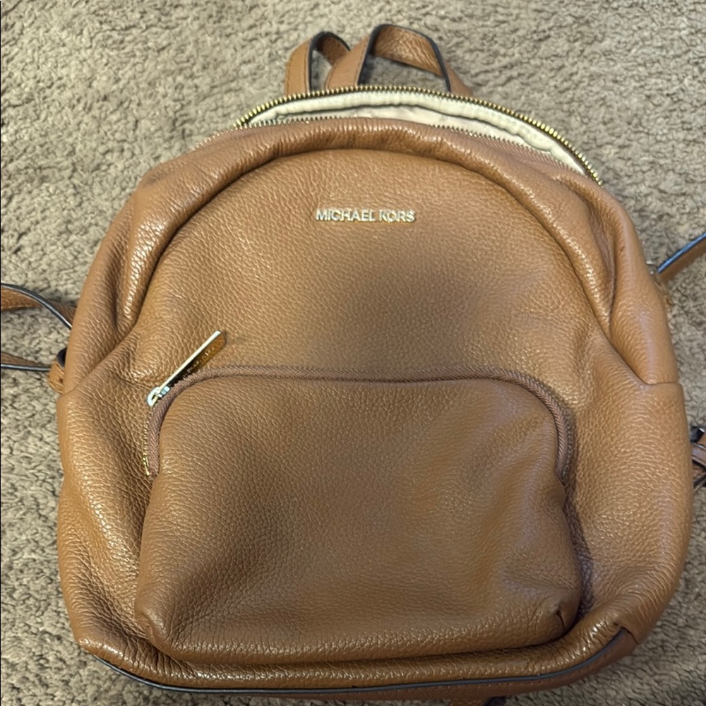 Michael Kors Tan Leather Backpack
